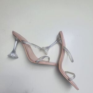 Bisou Bisou Bristol strappy rhinestone heels, 8